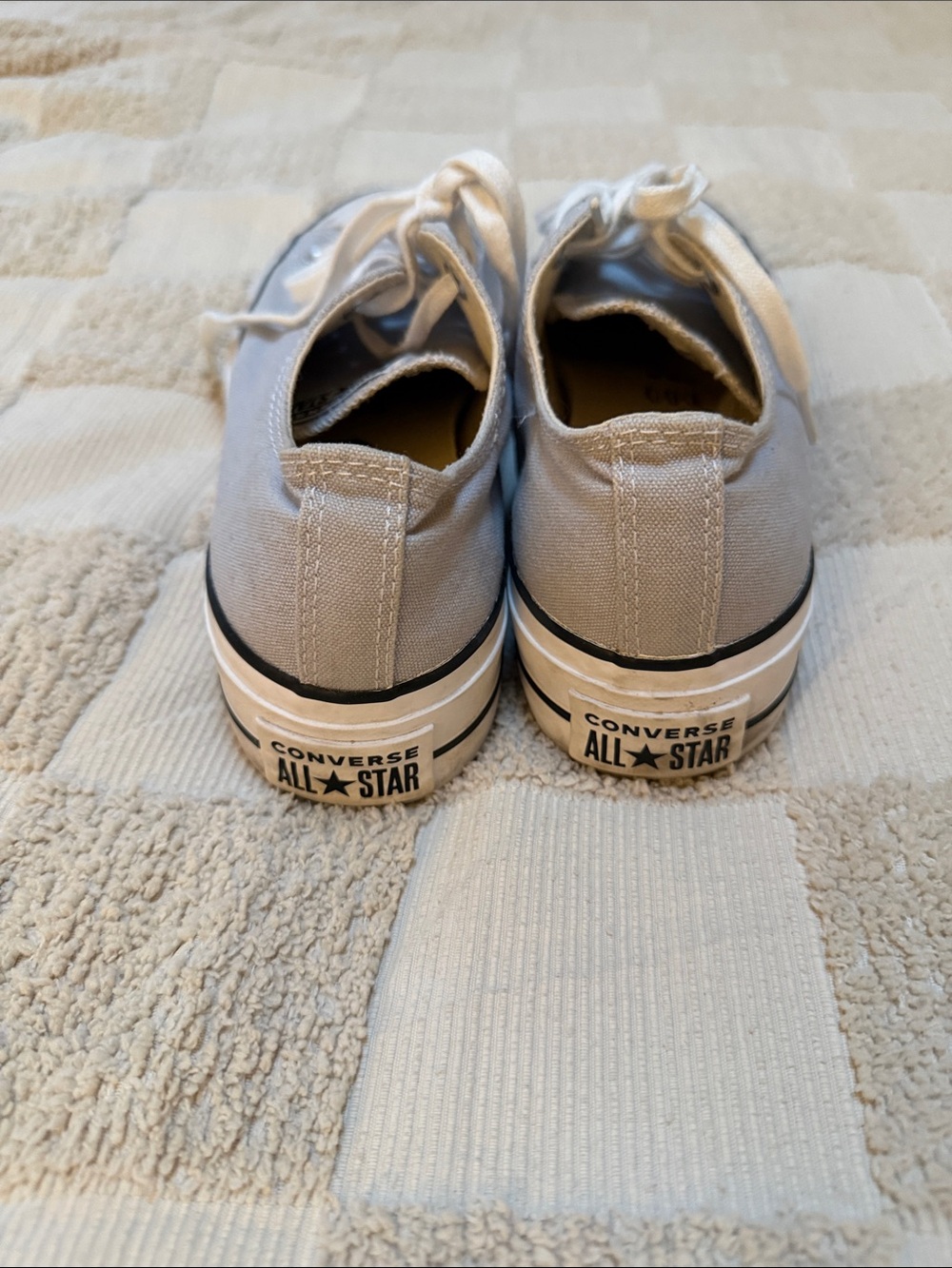 Converse Classic Low Top Platform Sneakers in Light Blue/Gray and White Trim - Picture 4 of 7